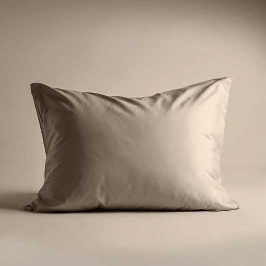 Zelesta Deluxe Uni Satin Baumwolle Kissenbezug-Set von 2 - Walnussbraun