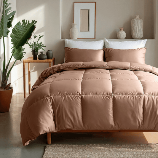 Zelesta Deluxe Uni Satin Baumwollbettdecke – Erdreduziert