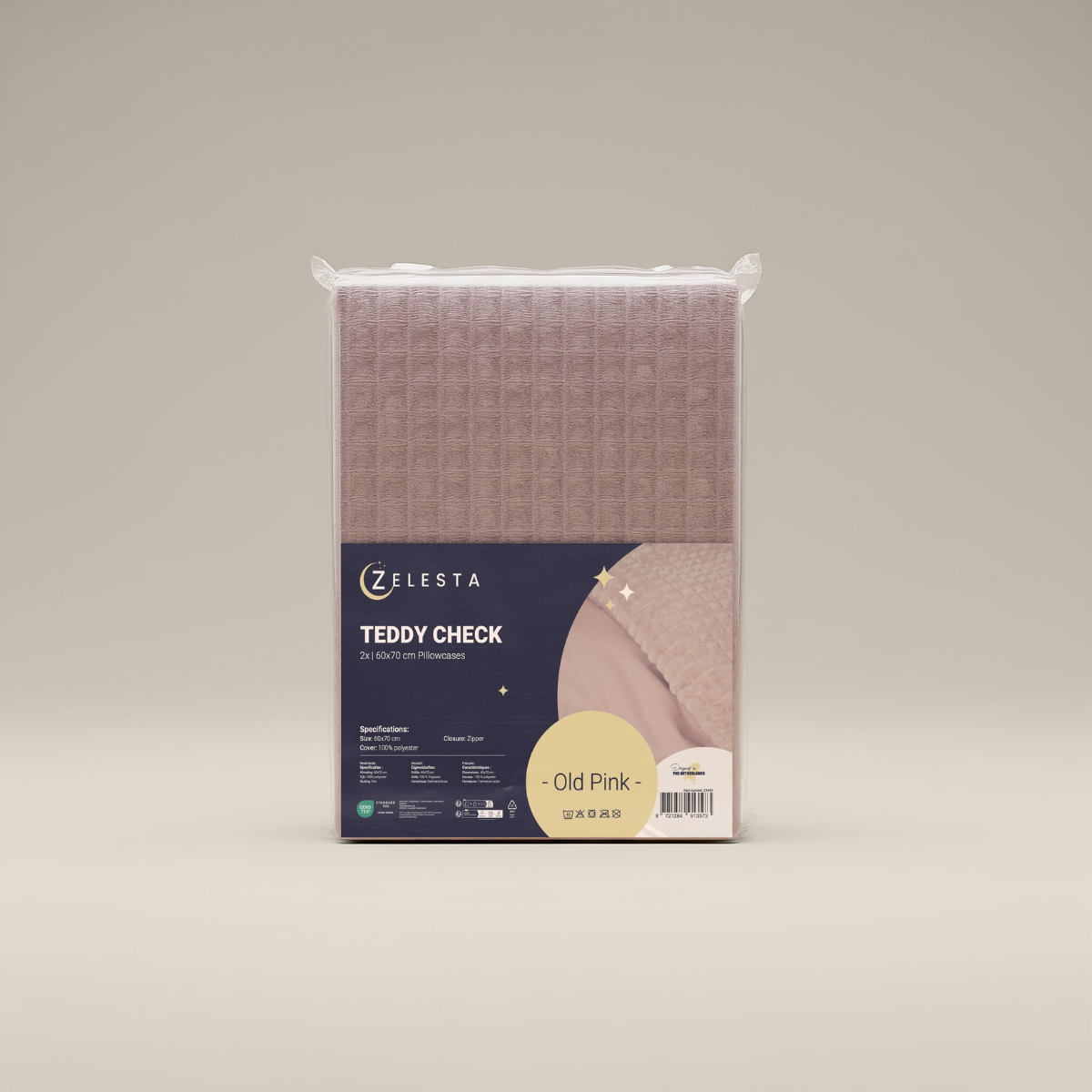 Zelesta Special Teddy Kissenbezug-Set, 2 Stück – Altrosa