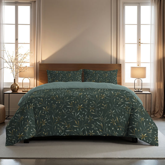 Zelesta Comfort Design Nahtlose Bettdecke - Delicate Floral Green