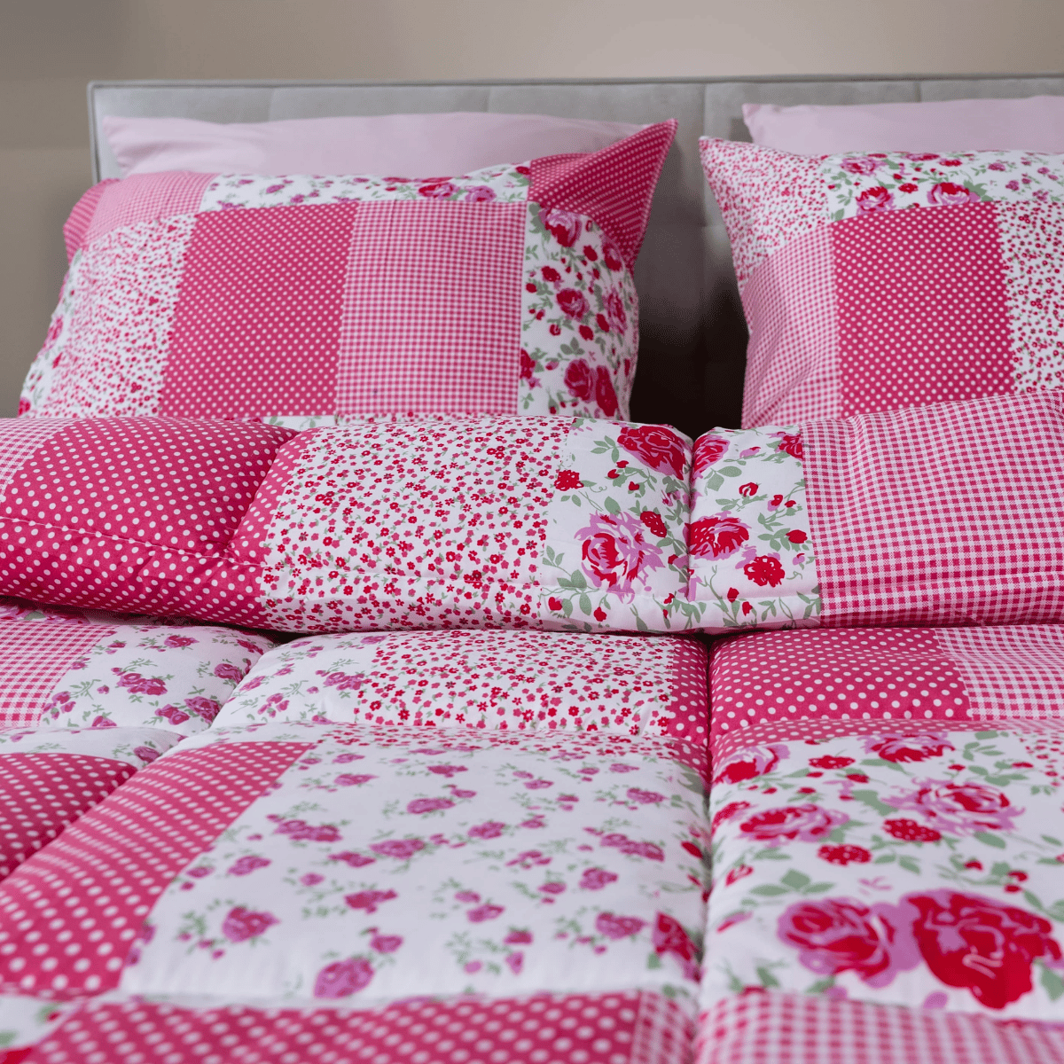 Zelesta Comfort Design Pillowcase Set Of 2 - Patchwork Pink