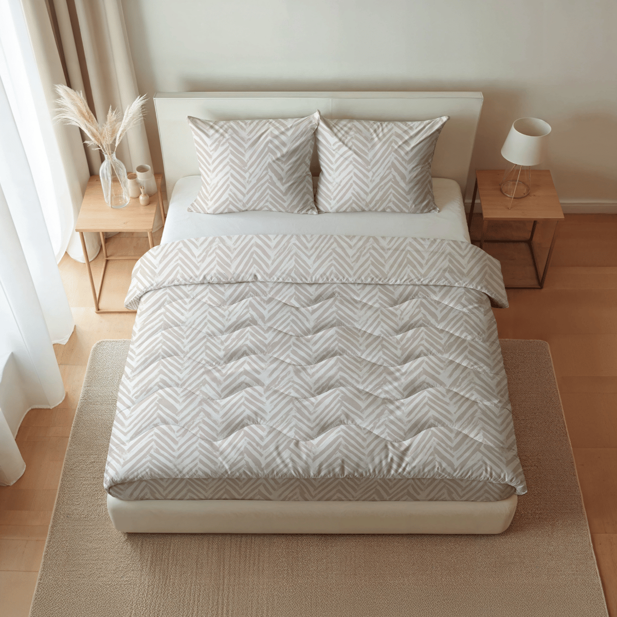 Zelesta Pure Design Baumwoll-Kissenbezug-Set, 2 Stück - Ethnic Cream