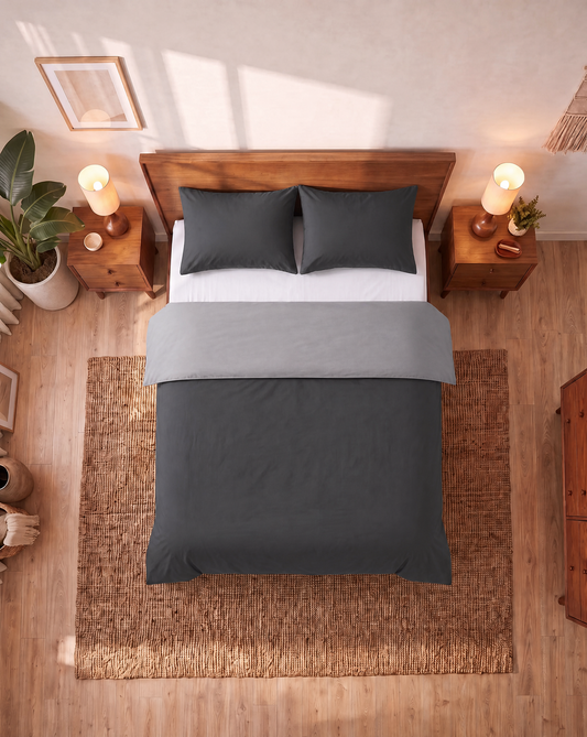 Zelesta Comfort Duo Nahtlose Bettdecke - Grau & Anthrazit