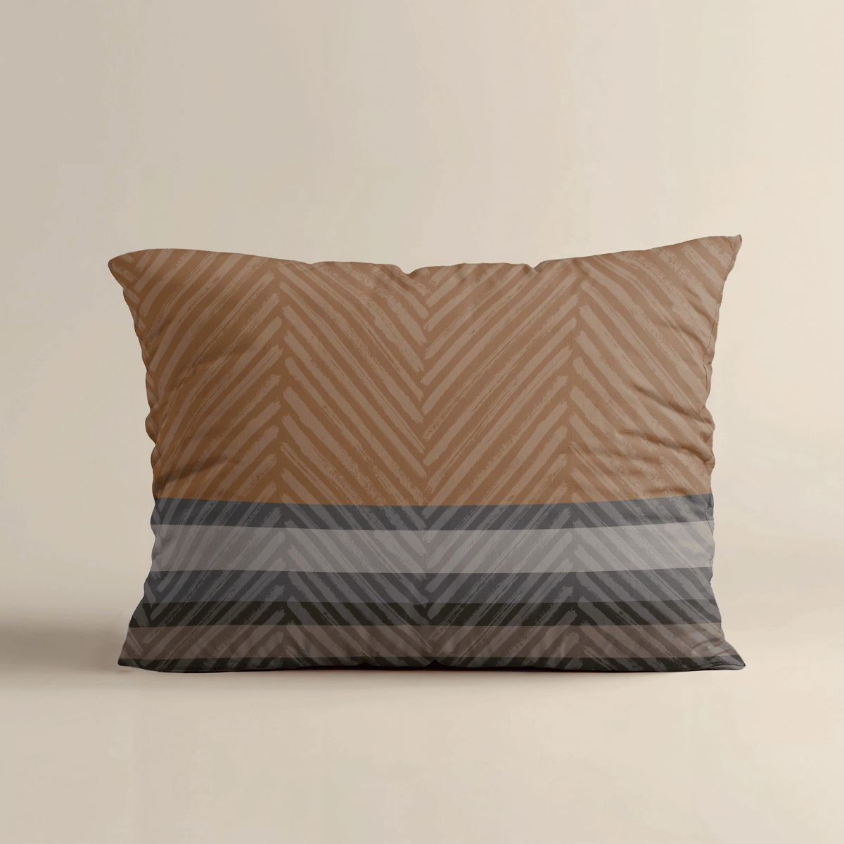 Zelesta Comfort Design Kissenbezüge Set mit 2 Stück - Brown Stripes