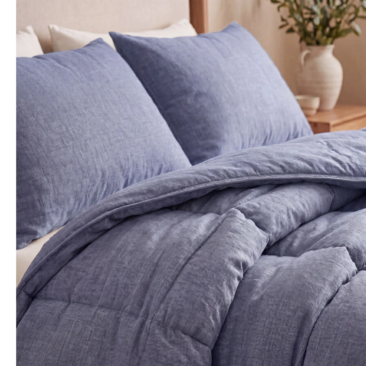 Zelesta Comfort Struktur-Kissenbezug-Set, 2 Stück – Denim