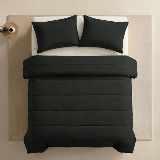 Zelesta Comfort Uni Kissenbezüge Set mit 2 Stück – Schwarz