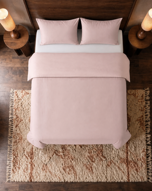Zelesta Pure Uni Nahtloser Kissenbezug 2er-Set aus Baumwolle - Misty Rose