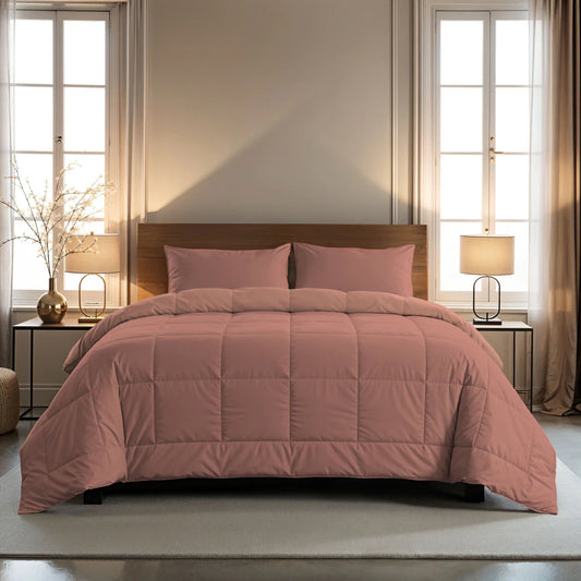 Zelesta Pure Duo Baumwoll-Sommerbettdecke – Terrakotta Pink & Erdpink