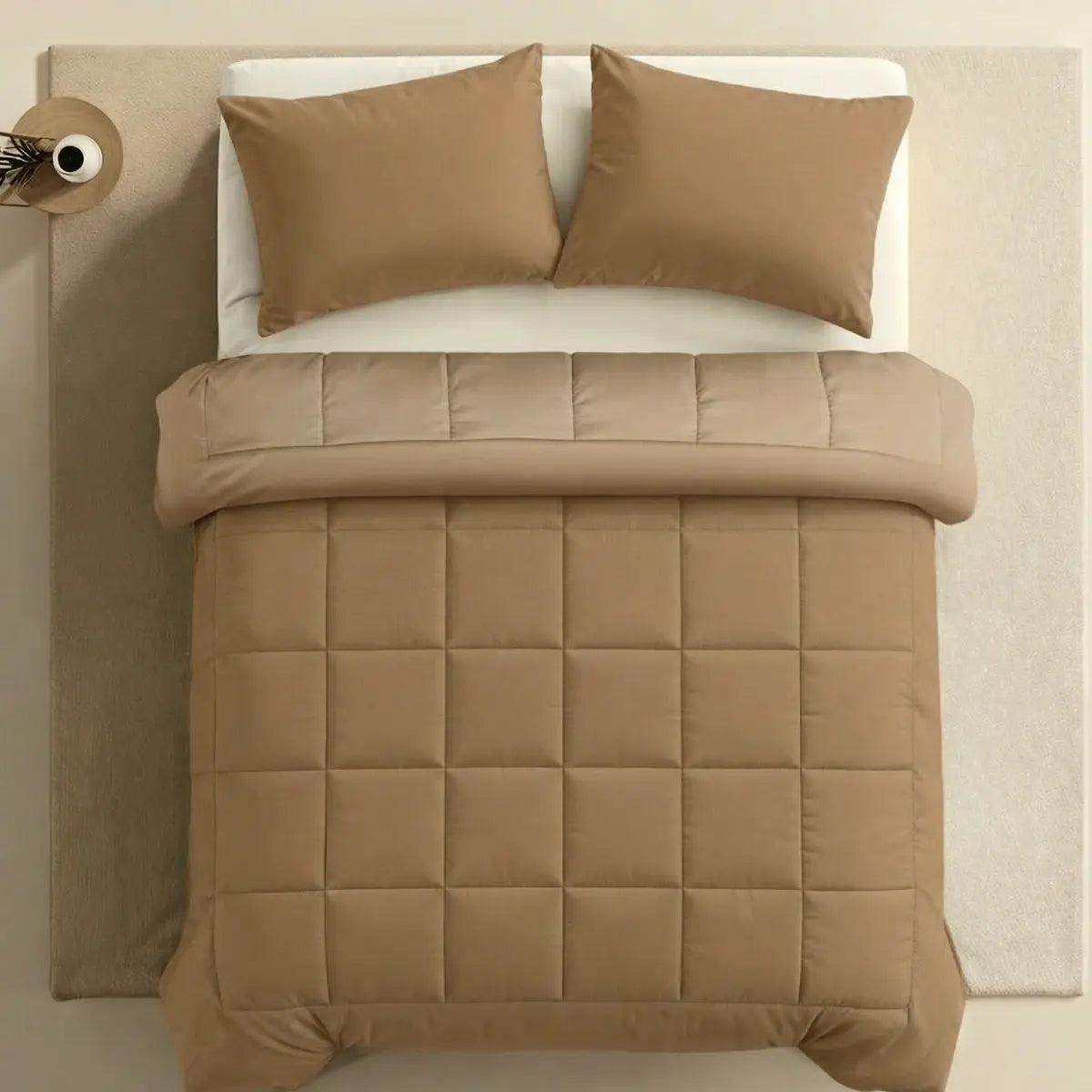 Zelesta Pure Uni Baumwoll-Kissenbezug-Set, 2 Stück – Kakaobraun