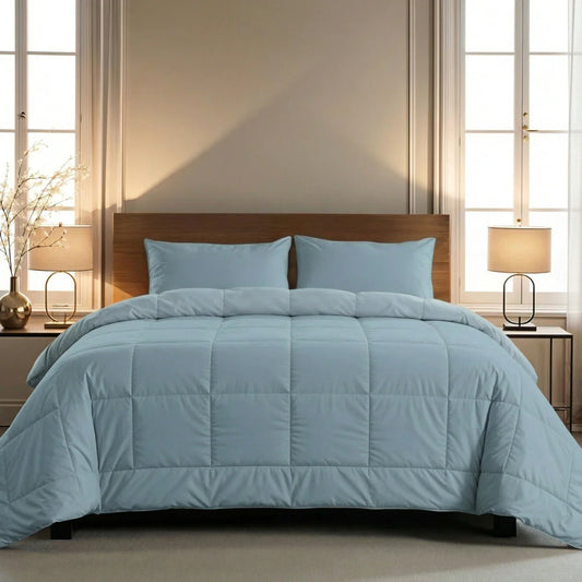 Zelesta Pure Uni Baumwollbettdecke - Pastellblau