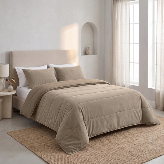 Zelesta Special Corduroy Cotton Bettdecke - Taupe