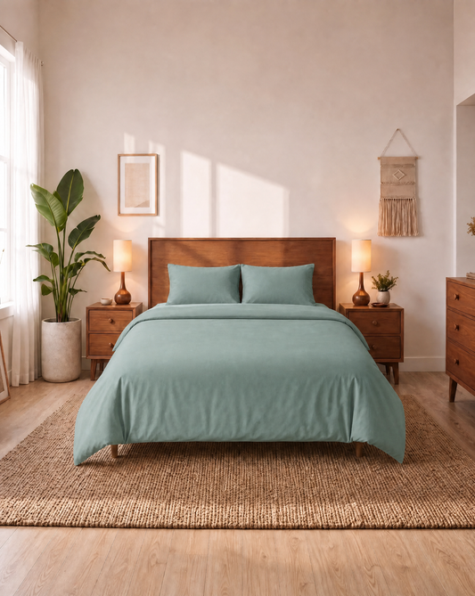 Zelesta Comfort Uni Nahtlose Bettdecke - Meeresgrün