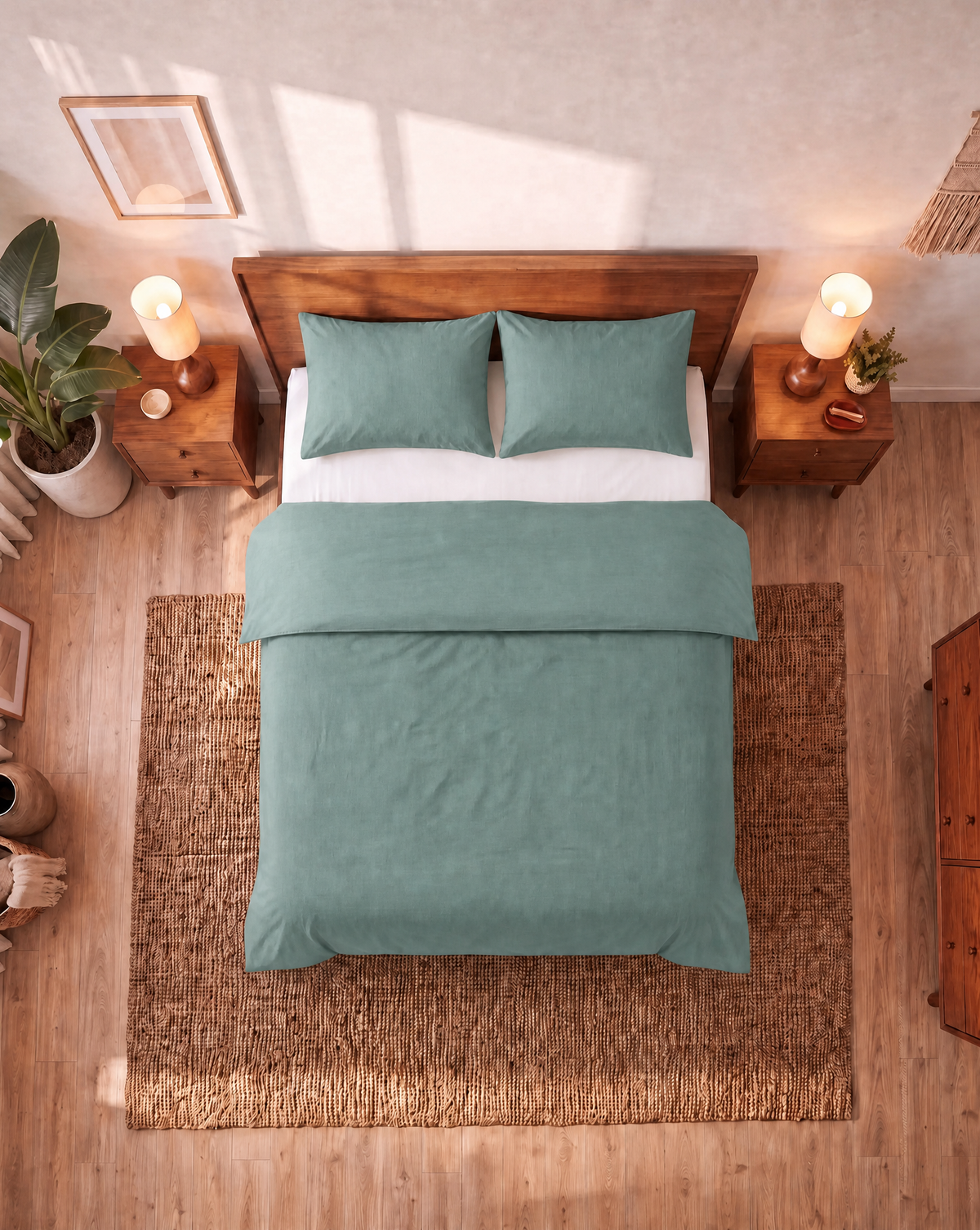 Zelesta Comfort Uni Nahtloser Kissenbezug 2er-Set - Meeresgrün