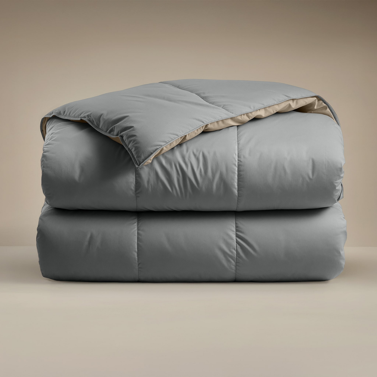Zelesta Deluxe Duo Bettdecke aus Perkal-Baumwolle – Anthrazit & Taupe