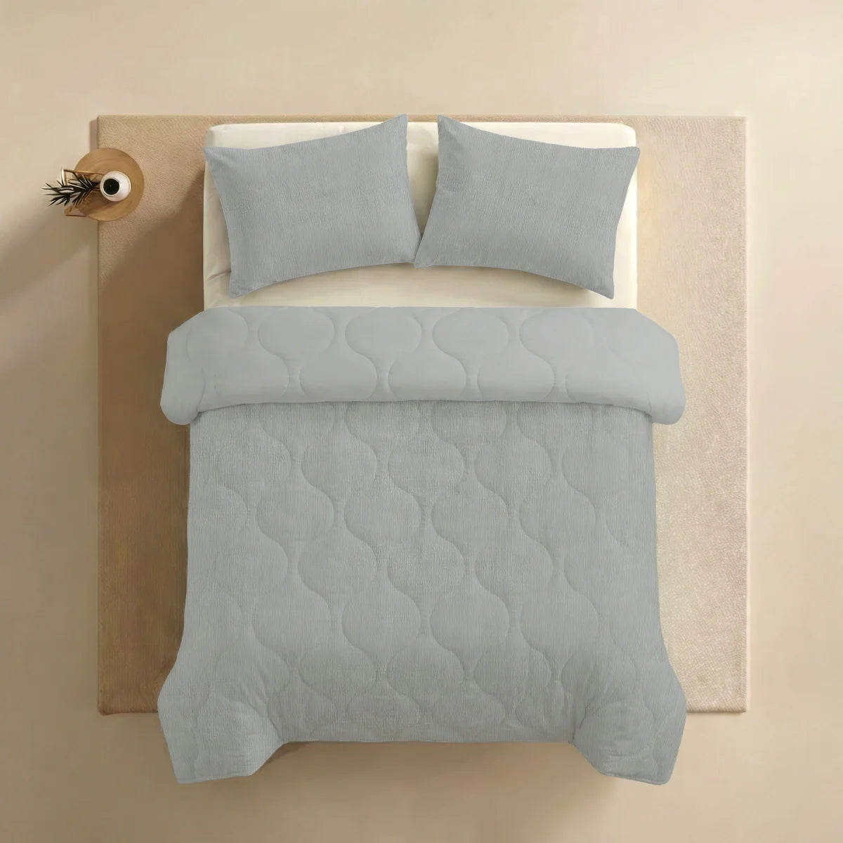 Zelesta Special Seersucker Kissenbezug-Set, 2 Stück – Weiches Eisblau