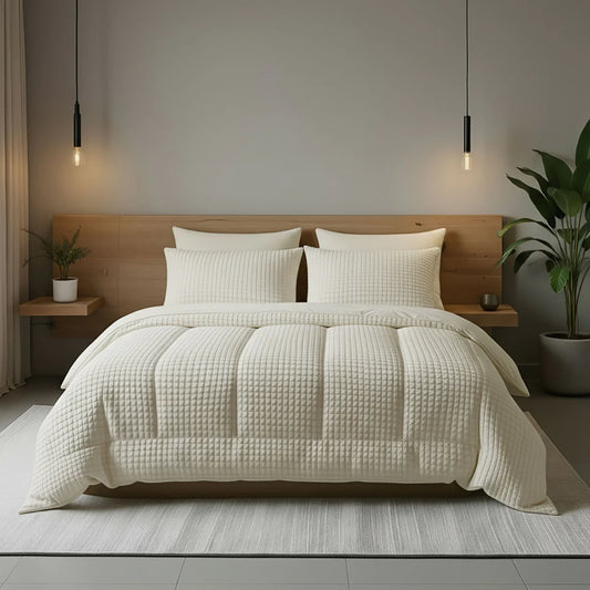 Zelesta Special Teddy Karo Bettdecke - Creme