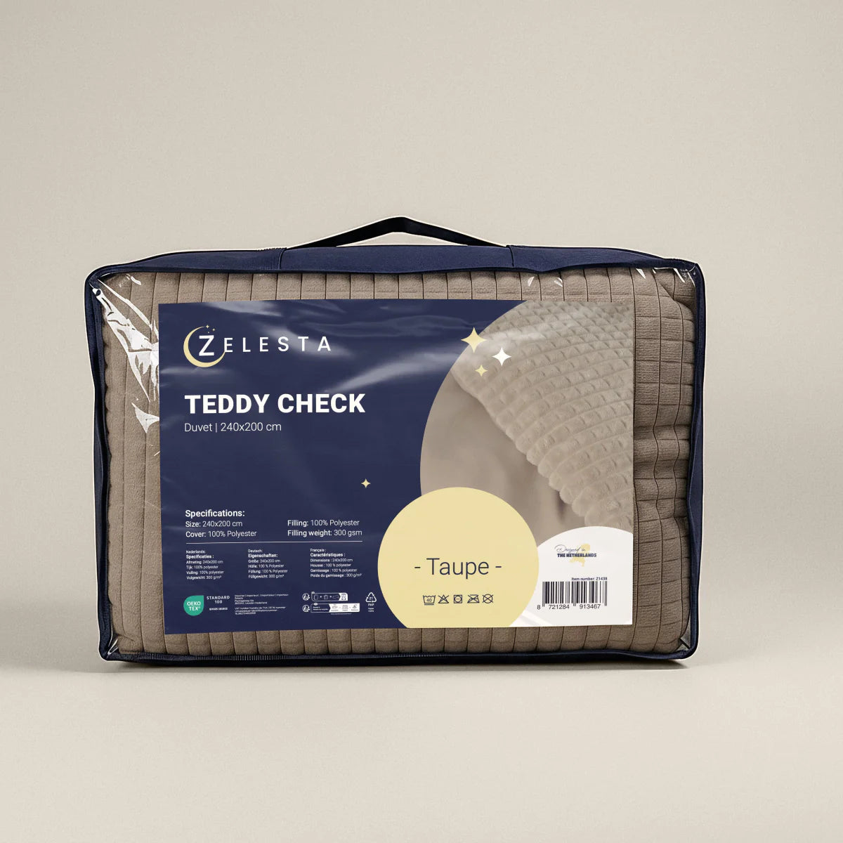 Zelesta Special Teddy Karo Bettdecke - Taupe