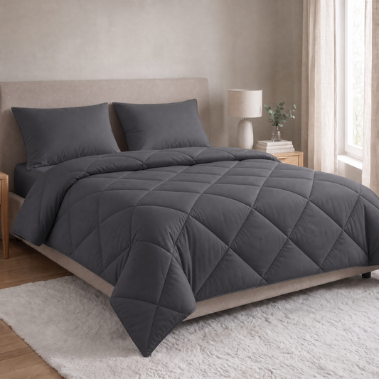 Zelesta Comfort Uni Diamond Kissenbezüge 2er-Set – Anthrazit