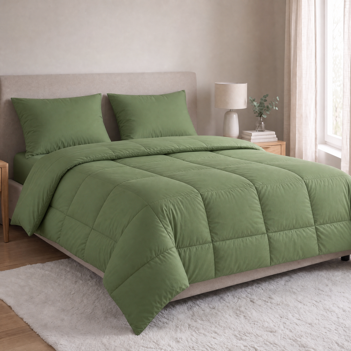 Zelesta Comfort Uni Kissenbezug-Set von 2 - Salbeigrün