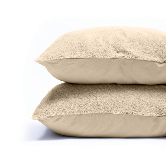 Zelesta Teddy-Kissenbezug-Set, 2 Stück – Taupe