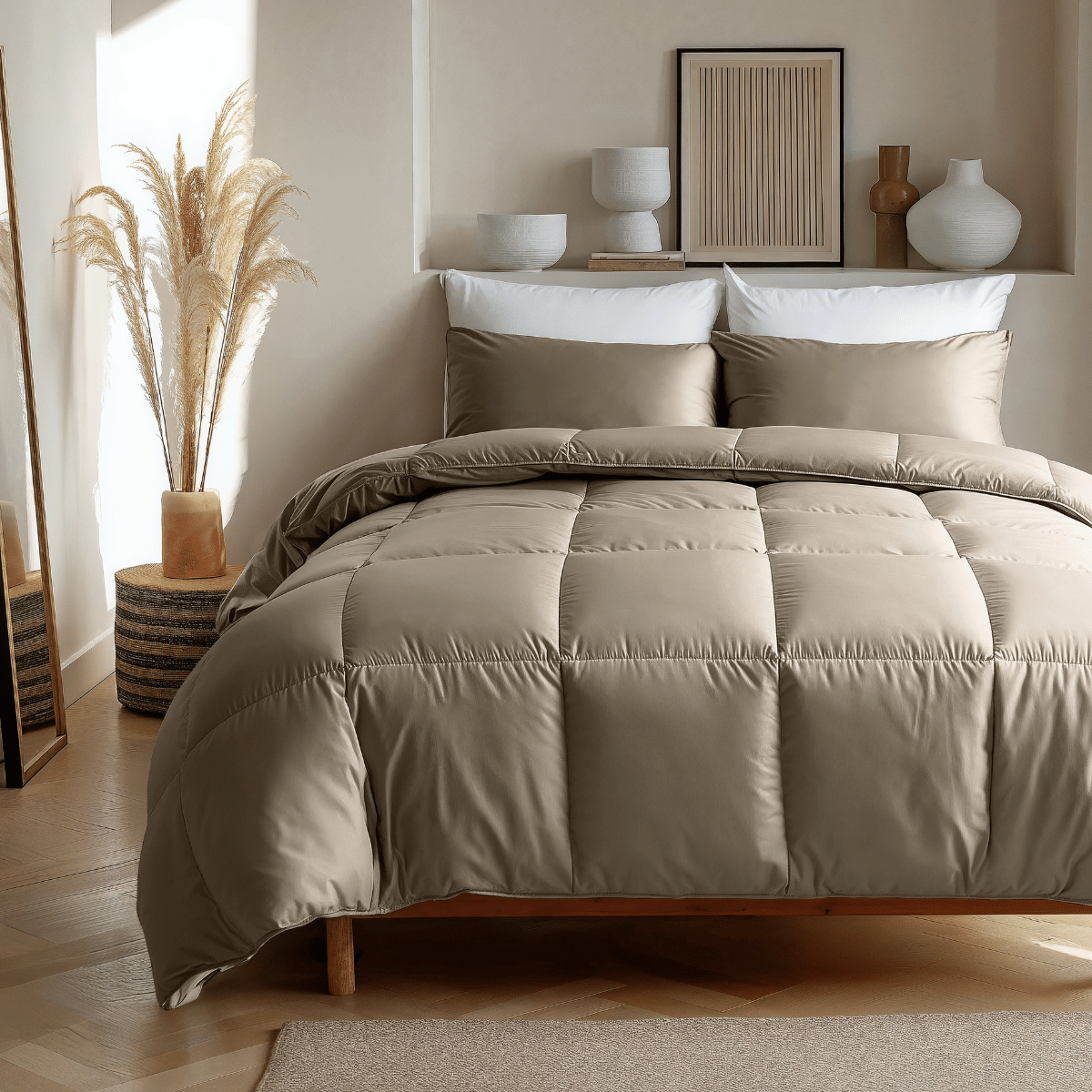 Zelesta Deluxe Uni Satin Baumwollbettdecke – Walnussbraun