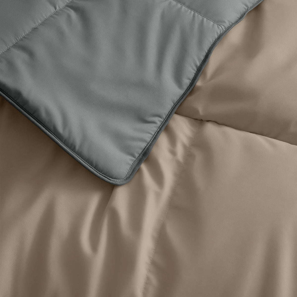 Zelesta Deluxe Duo Bettdecke aus Perkal-Baumwolle – Anthrazit & Taupe