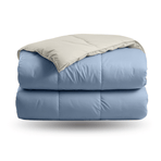 Zelesta Deluxe Duo Bettdecke aus Perkal-Baumwolle – Traumblau & Creme