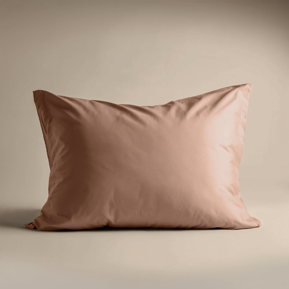 Zelesta Deluxe Uni Satin Baumwolle Kissenbezug-Set von 2 - Erdrot