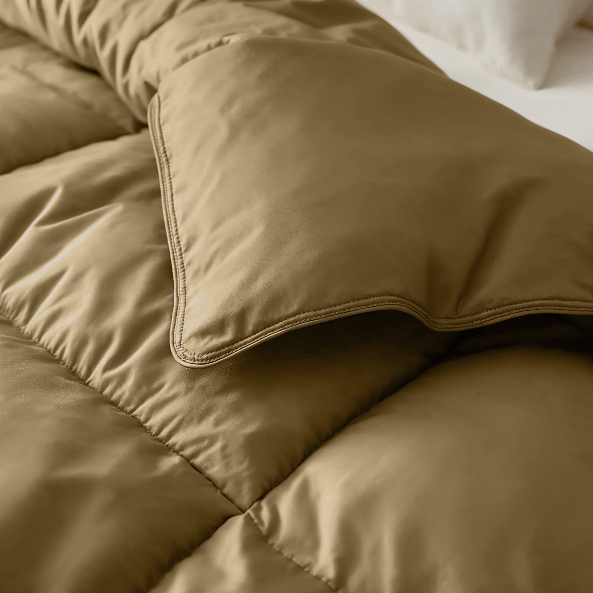 Zelesta Deluxe Uni Satin Baumwollbettdecke – Ocker Gelb