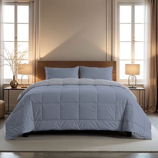 Zelesta Comfort Duo 4-Jahreszeiten Bettdecke - Blau & Hellblau