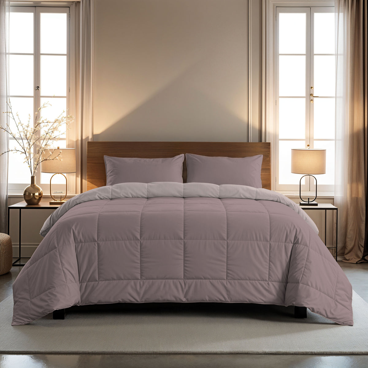 Zelesta Comfort Duo 4-Jahreszeiten Bettdecke - Rosa & Hellrosa