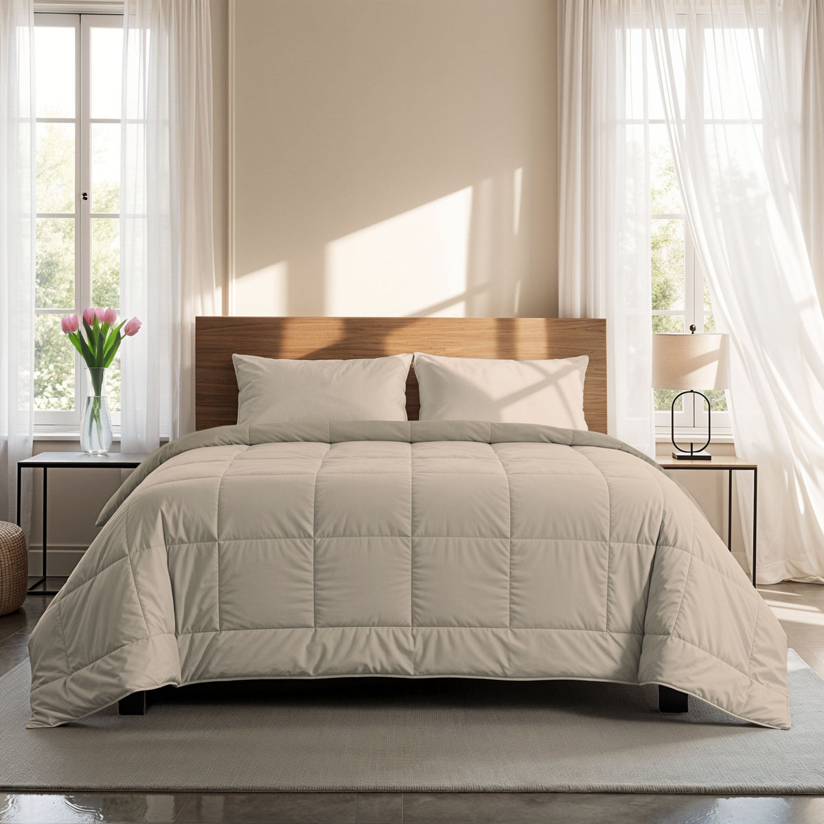 Zelesta Comfort Duo Sommerbettdecke – Taupe & Champagner