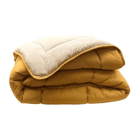 Zelesta Everyday Duo Bettdecke - Ocker Gelb & Leinen