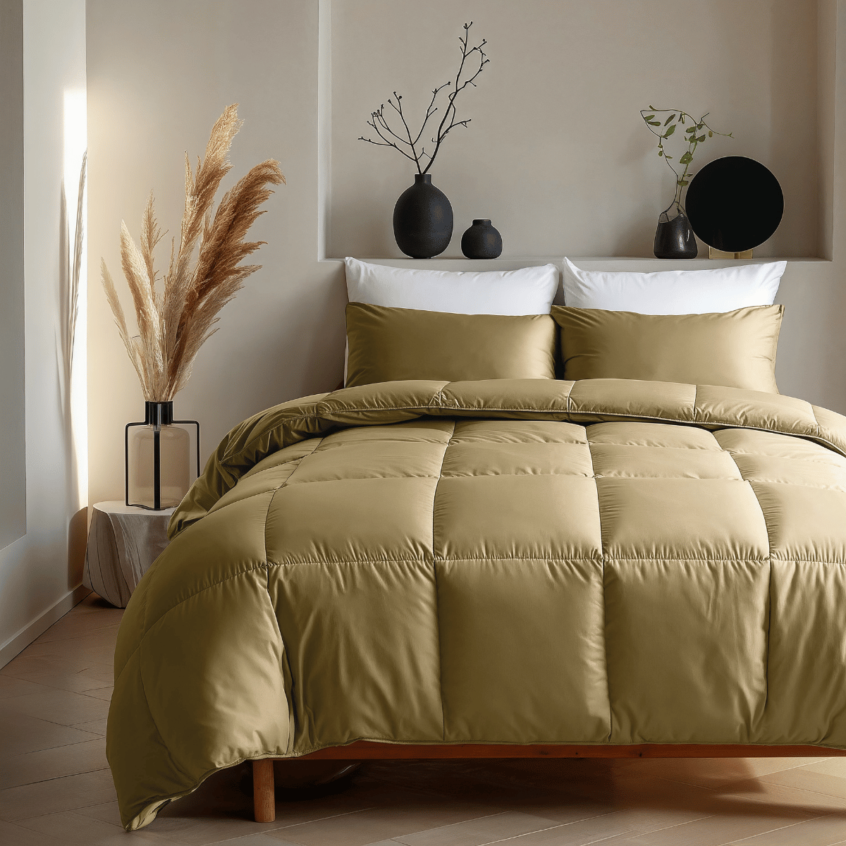 Zelesta Deluxe Uni Satin Baumwollbettdecke – Ocker Gelb
