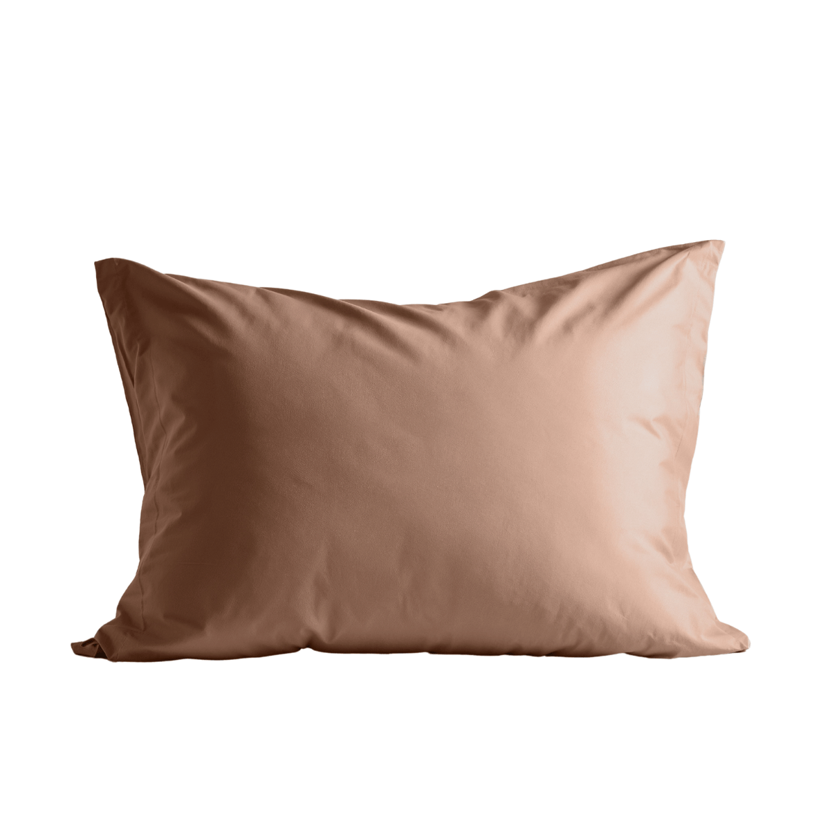 Zelesta Deluxe Uni Satin Baumwolle Kissenbezug-Set von 2 - Erdrot