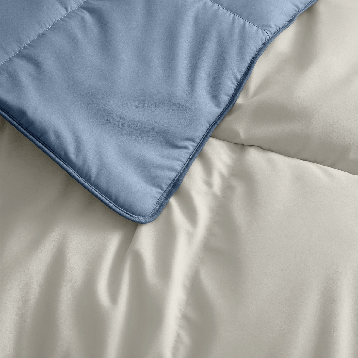 Zelesta Deluxe Duo Bettdecke aus Perkal-Baumwolle – Traumblau & Creme