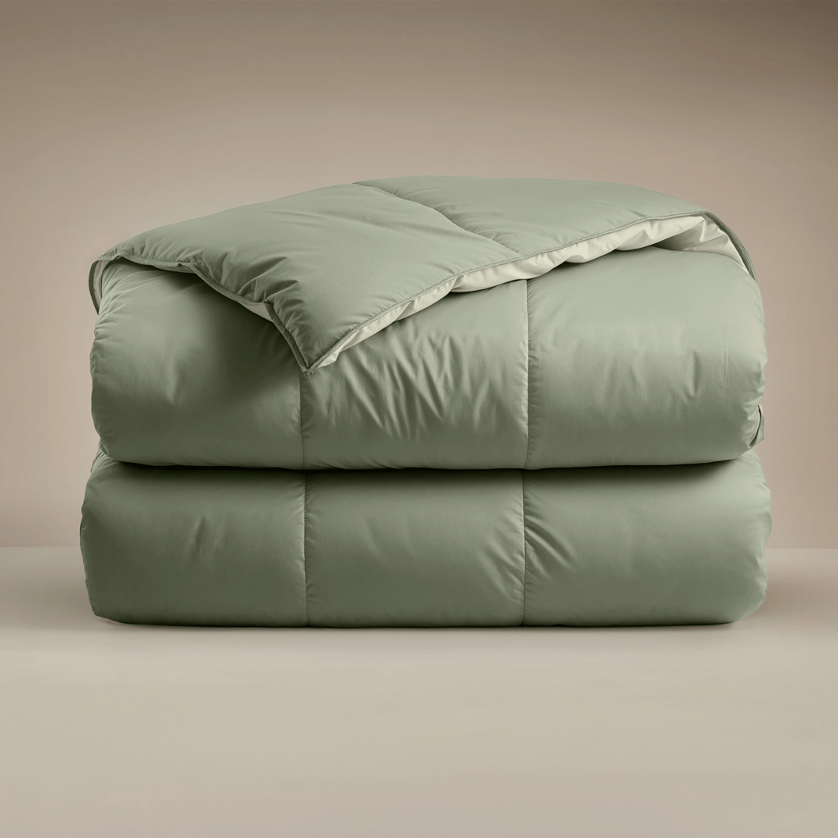 Zelesta Deluxe Duo Bettdecke aus Percale-Baumwolle – Olivgrün & Minze