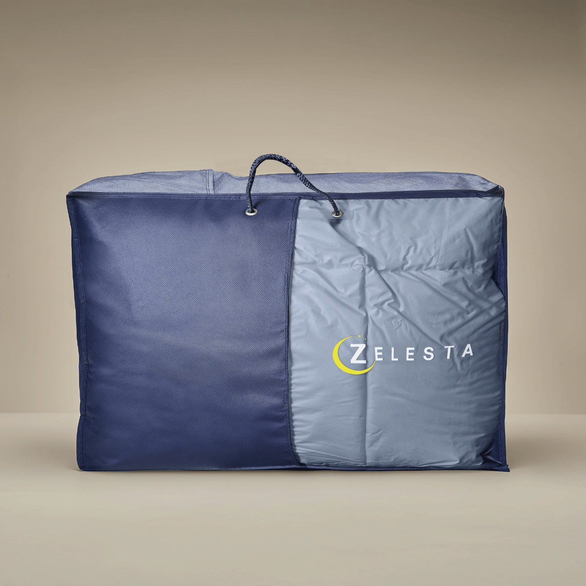 Zelesta Deluxe Duo Bettdecke aus Perkal-Baumwolle – Traumblau & Creme