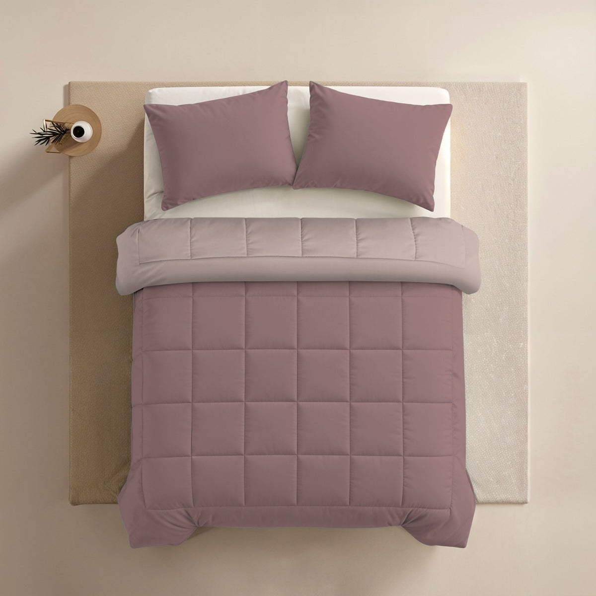 Zelesta Comfort Duo Duvet - Dusty Pink & Light Pink