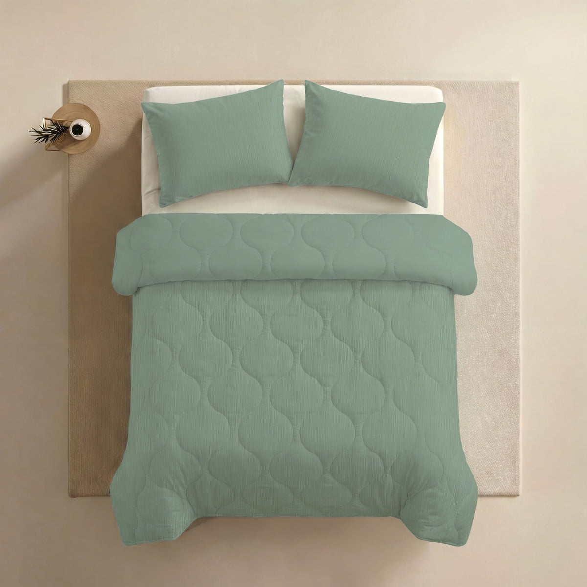 Zelesta Special Muslin Summer Duvet - Eucalyptus Green
