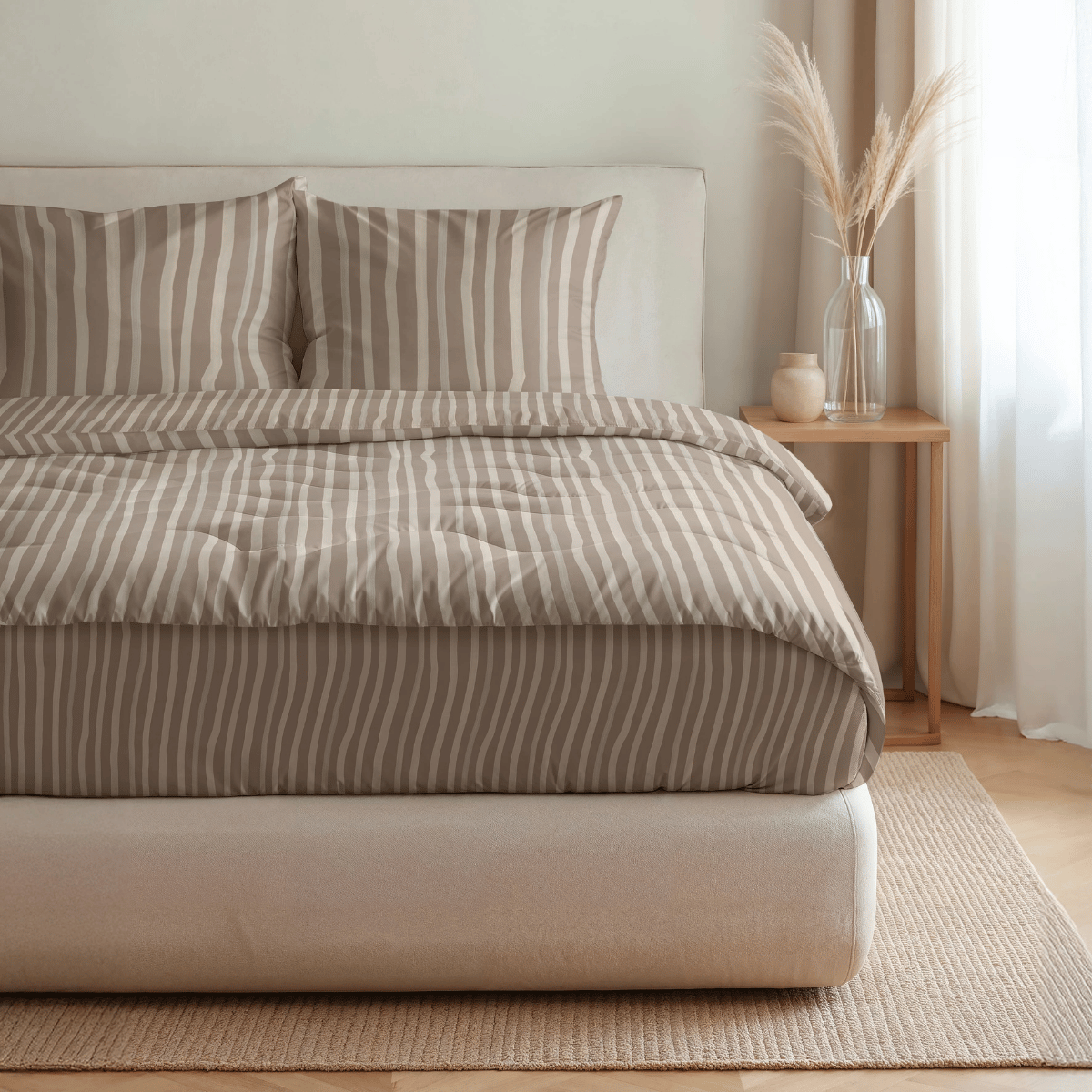 Zelesta Pure Design Baumwollbettdecke - Brown Stripes