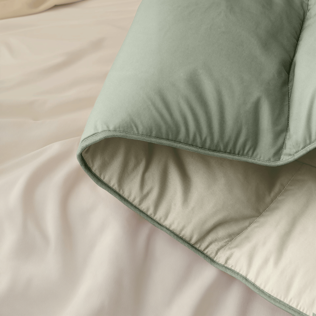 Zelesta Deluxe Duo Bettdecke aus Percale-Baumwolle – Olivgrün & Minze