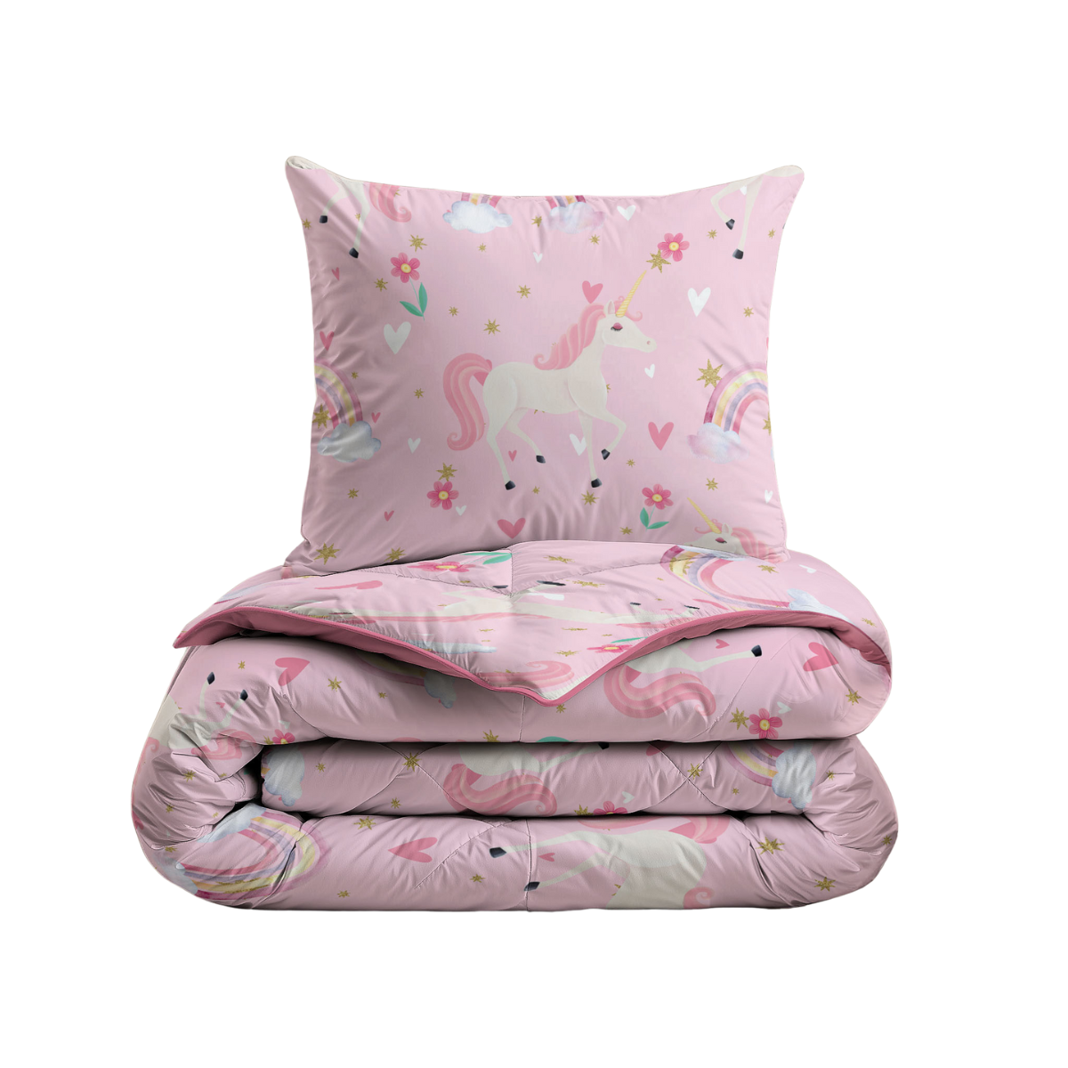 Zelesta Comfort Kids Bettdecke - Regenbogen-Einhorn