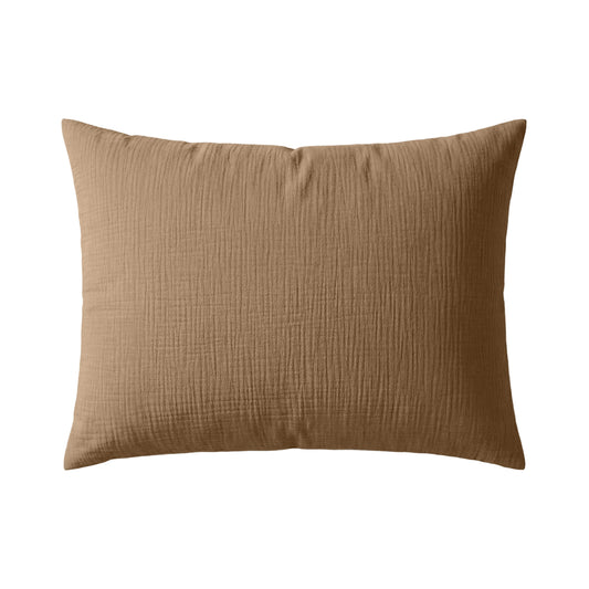 Zelesta Deluxe Baumwoll-Musselin-Kissenbezug-Set, 2 Stück – Braun