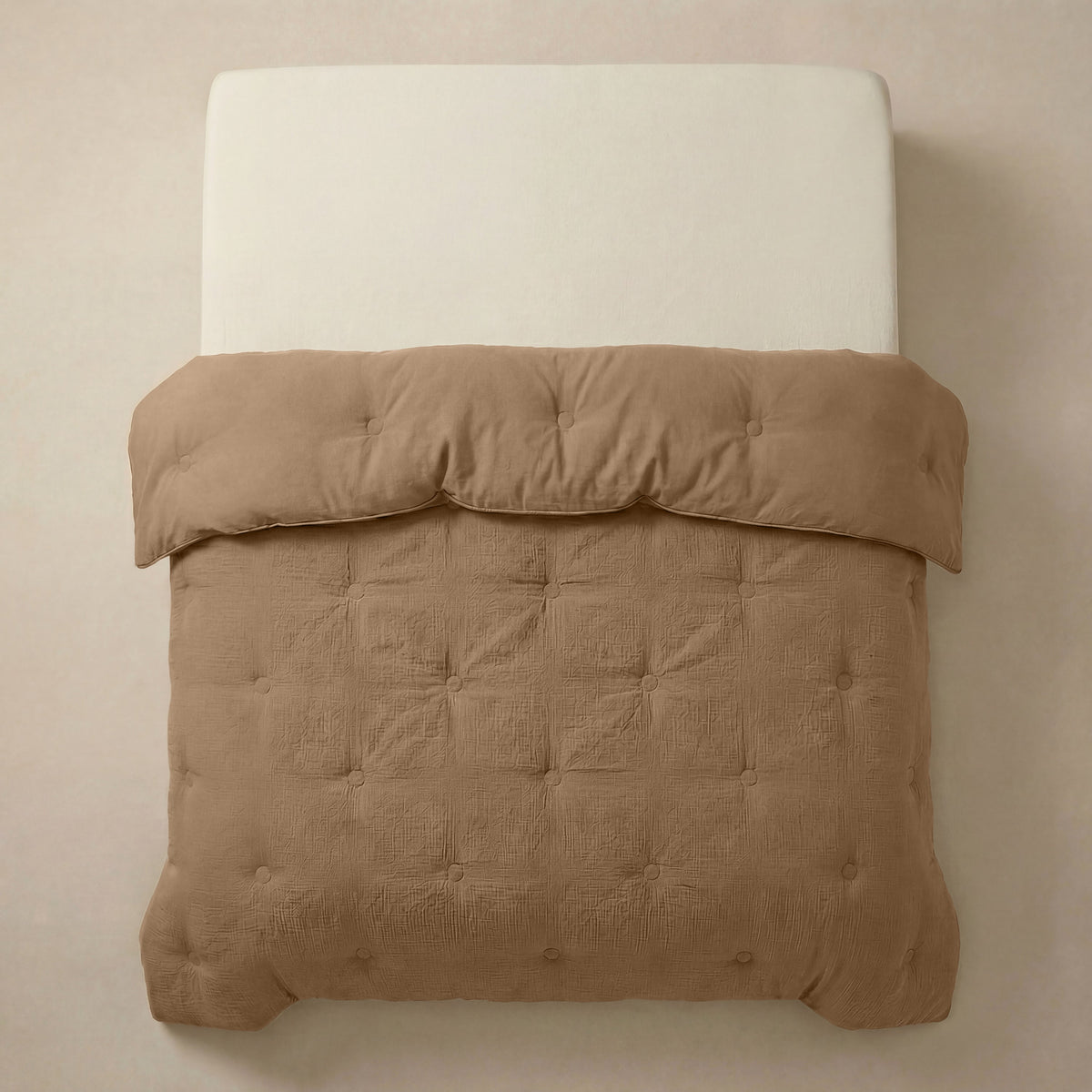 Zelesta Deluxe Baumwoll-Musselin-Bettdecke – Braun