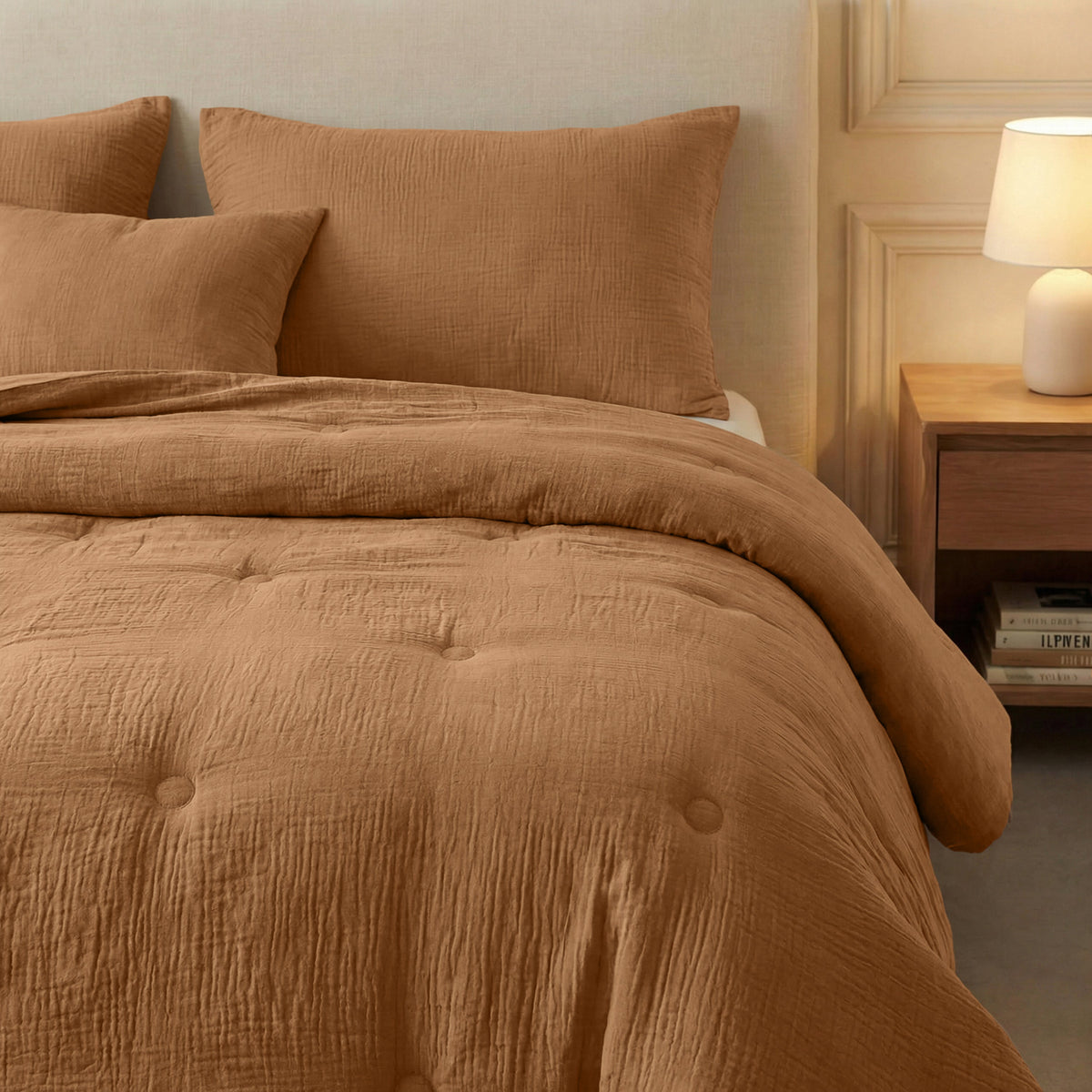 Zelesta Deluxe Baumwoll-Musselin-Bettdecke – Terra