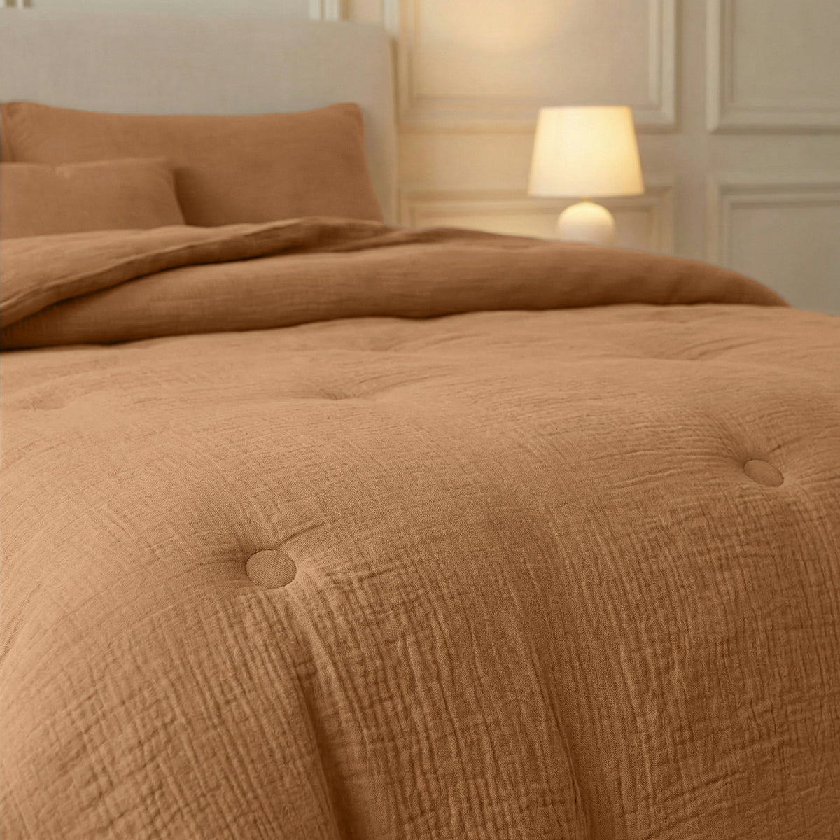 Zelesta Deluxe Baumwoll-Musselin-Bettdecke – Terra