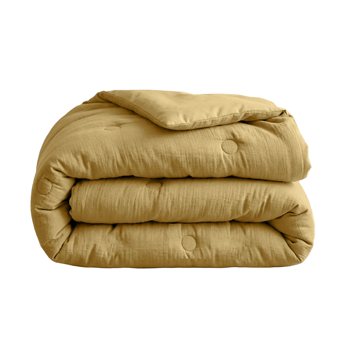 Zelesta Deluxe Baumwoll-Musselin-Bettdecke – Ocker