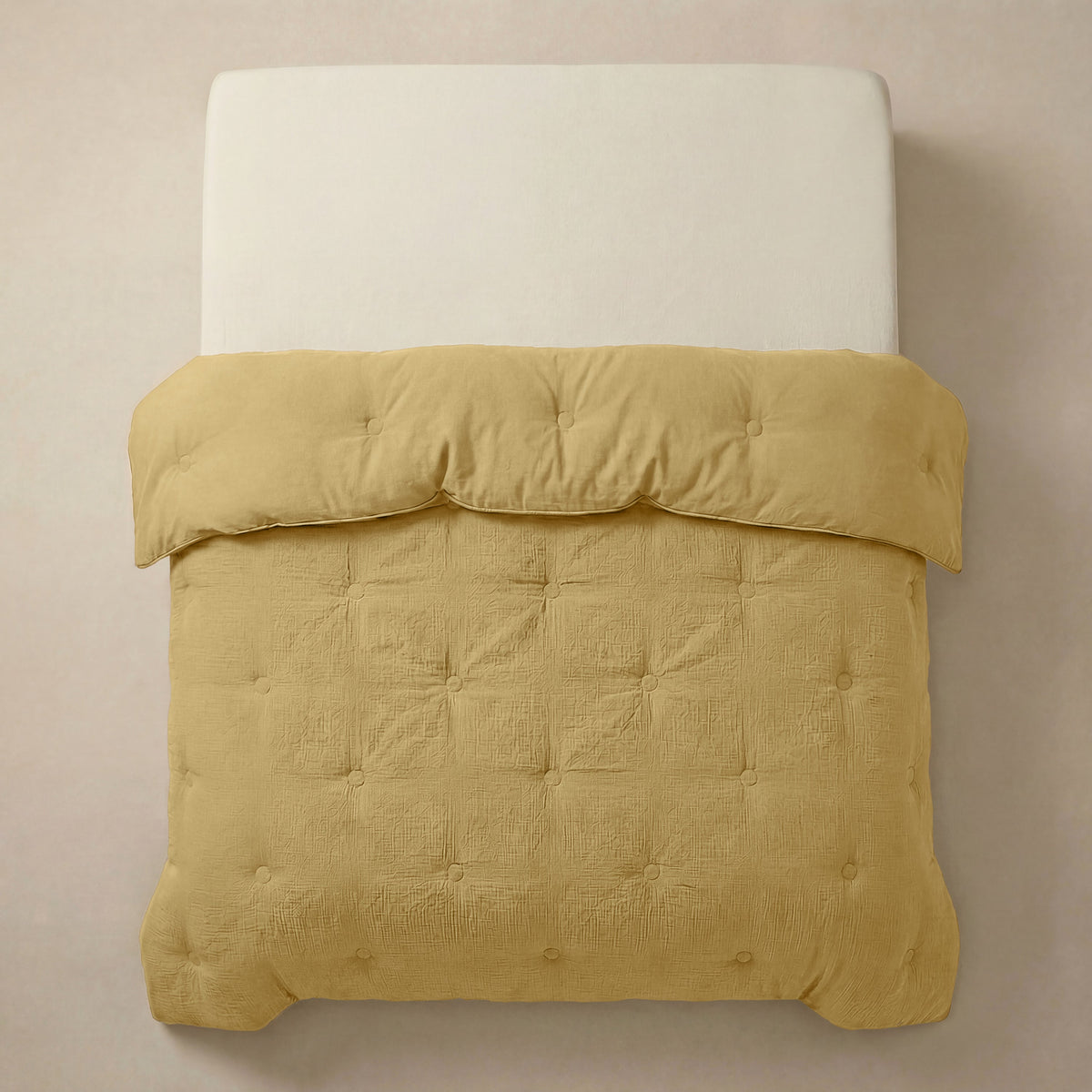 Zelesta Deluxe Baumwoll-Musselin-Bettdecke – Ocker