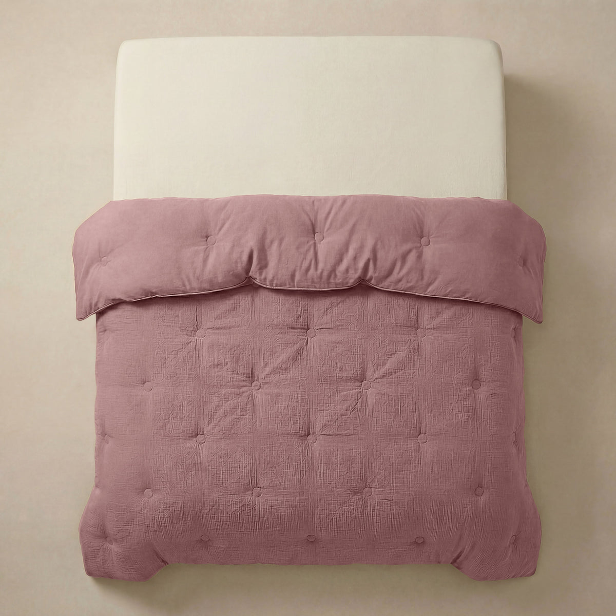 Zelesta Deluxe Baumwoll-Musselin-Bettdecke – Staubiges Rosa